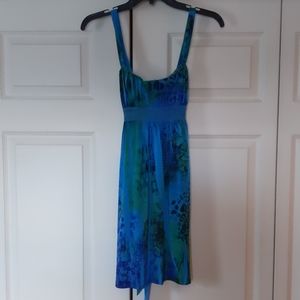 Blue and green sleeveless dress size small.